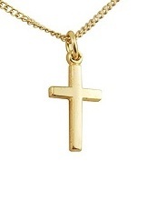 marvelous tiny gold/sterling silver baby cross necklace